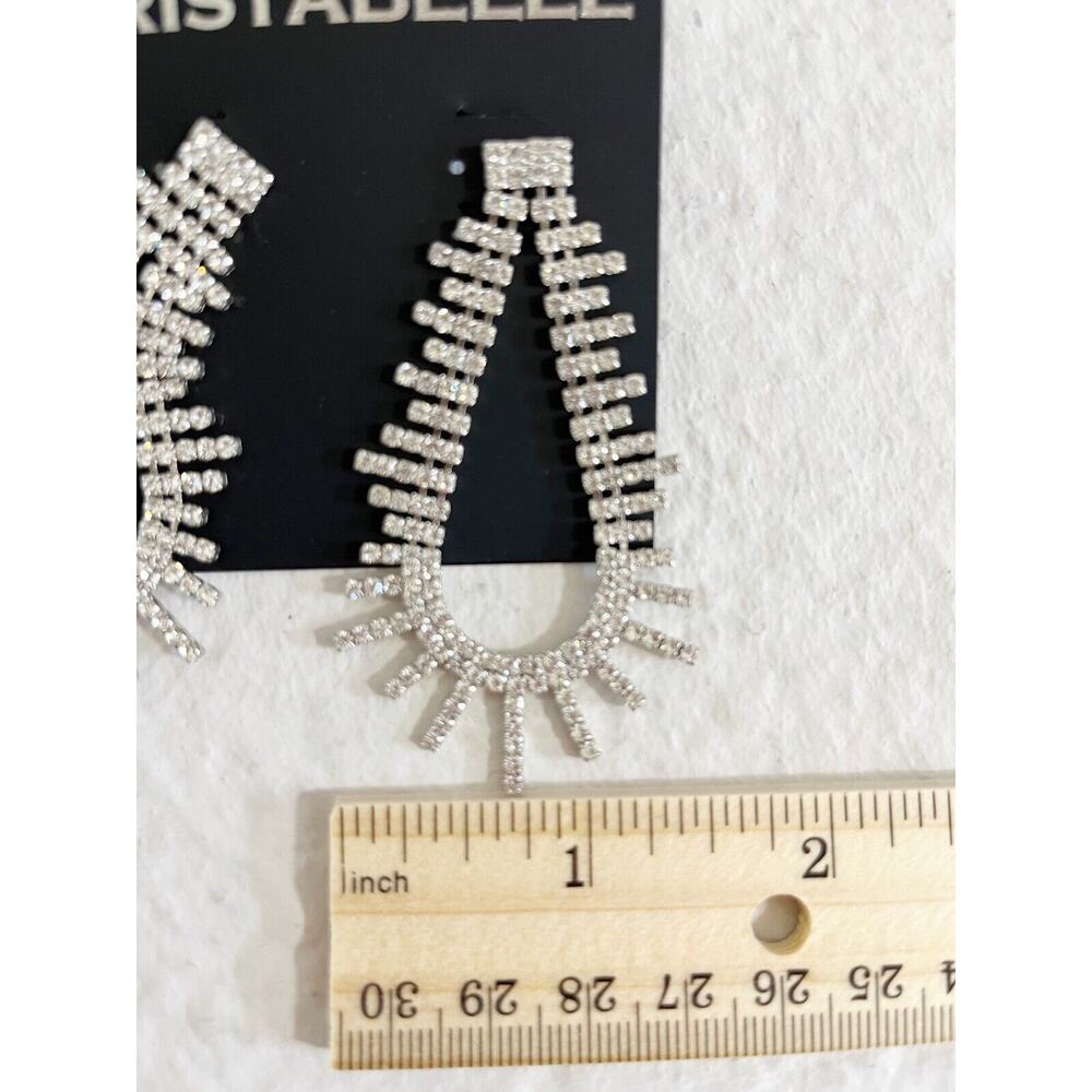 New CRISTABELLE Nordstrom Crystal Open Teardrop Earrings Large - Picture 4 of 4